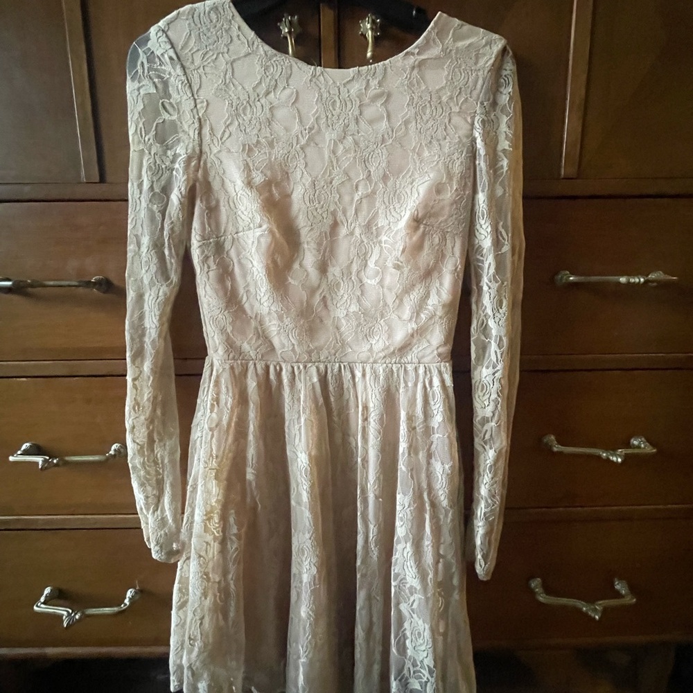 Jodi Kristopher Cream Lace Dress